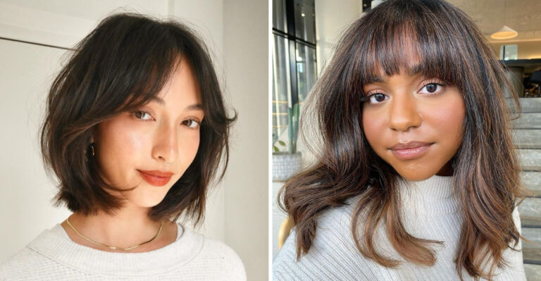 These 16 Bangs Are Basically Cheekbone Sculptors for Diamond-Shaped Faces