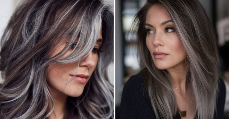 12 Beautiful Ways to Add Gray to Brown Hair for Women Over 50
