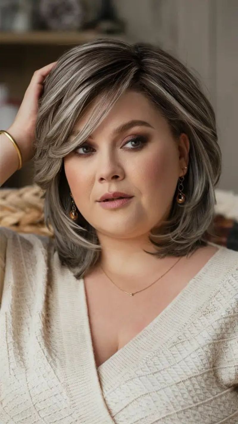 Layered Bob with Side-Swept Bangs