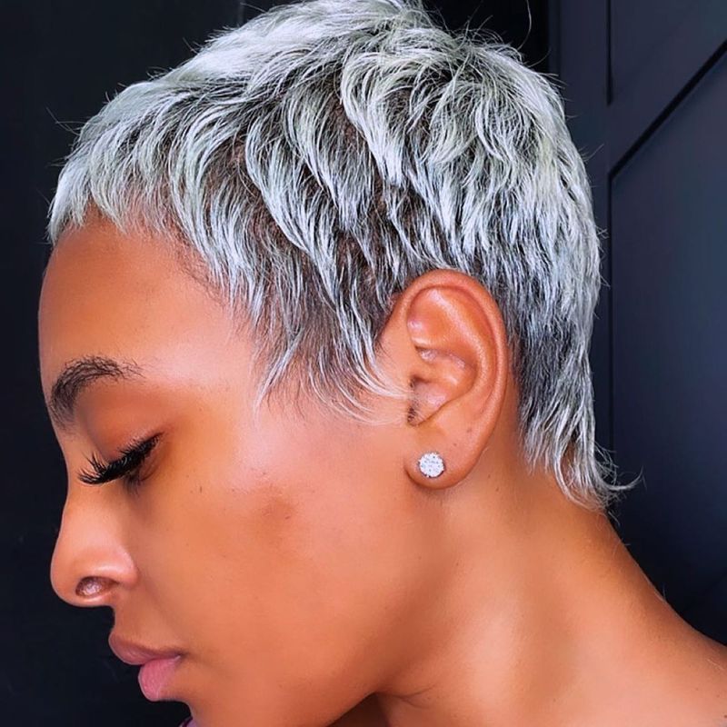 Textured Pixie with Silver Highlights