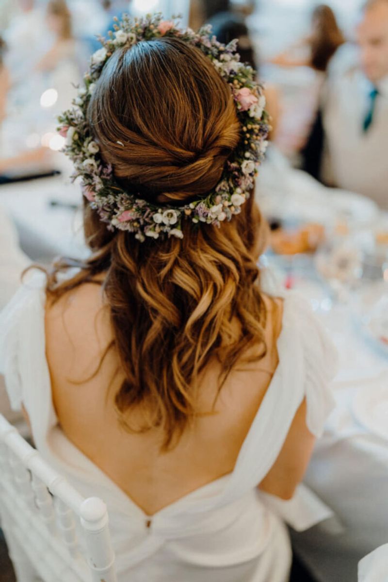 Braided Crown with Fresh Flowers