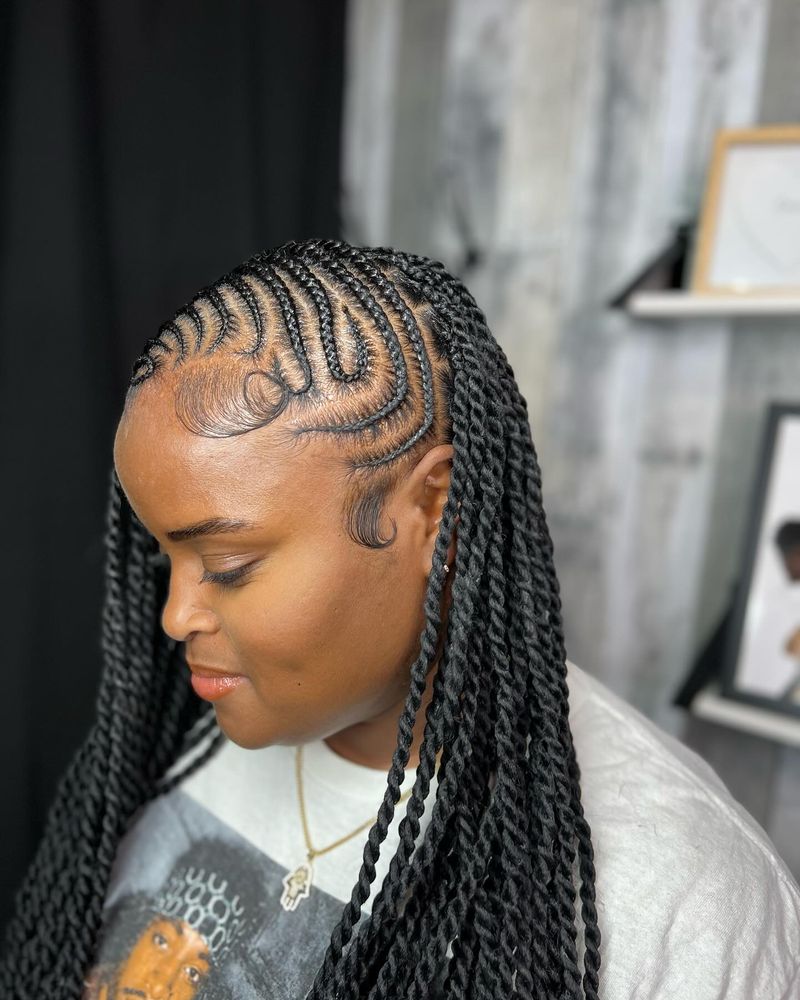 Trenzas clásicas de limonada barridas de lado