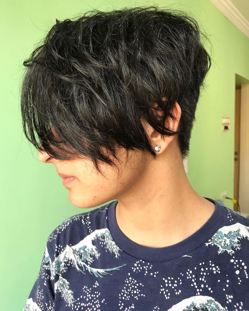 Layered Pixie with Side-Swept Bangs