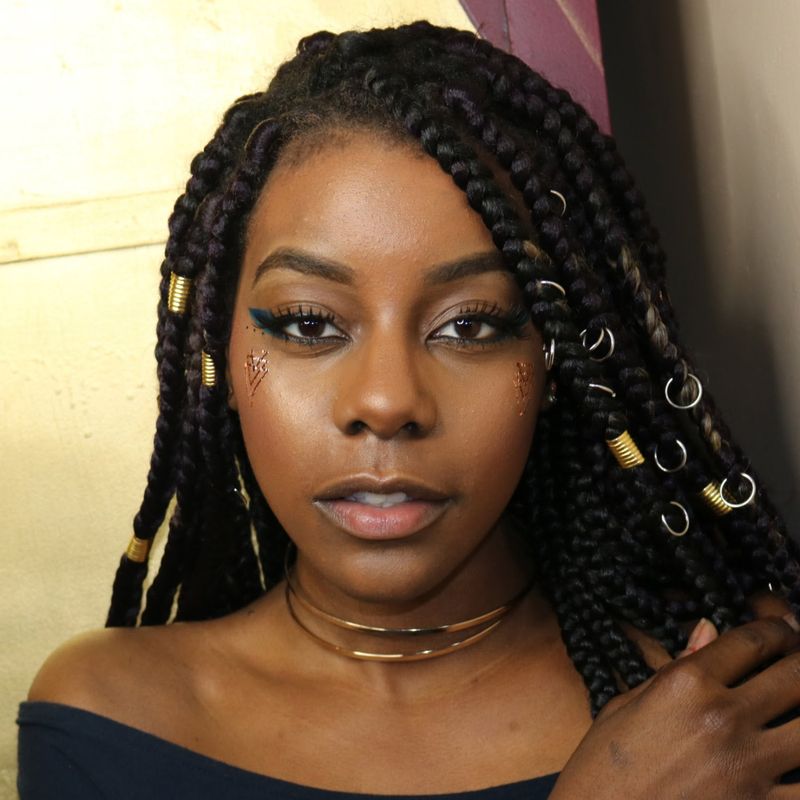 Goddess Locs with Gold Accents