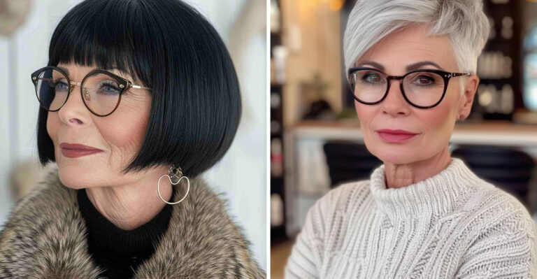 15 Stylish Short Haircuts for Women Over 60 With Glasses in 2025
