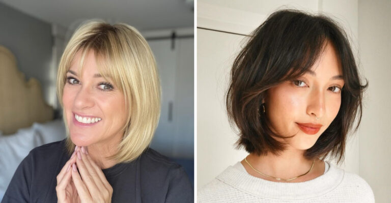 15 Trendy Bob Haircuts With Bangs For Heart-Shaped Faces That Are Easy To Maintain