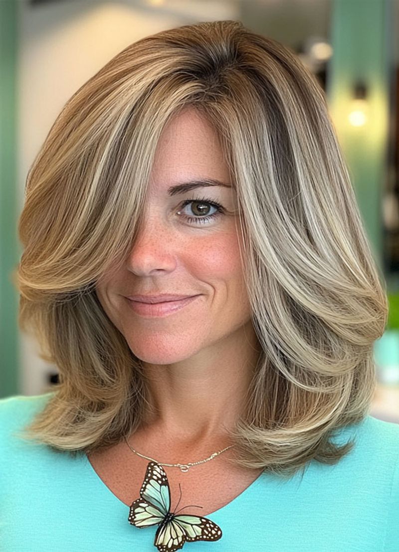 Layered Bob with Side-Swept Bangs