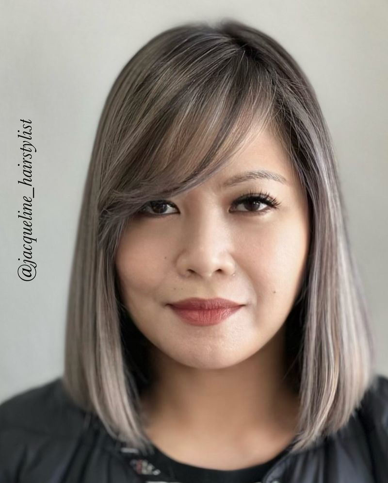 Layered Bob with Side-Swept Bangs