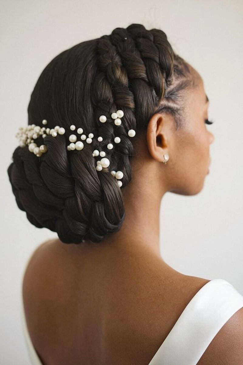 Regal Updo with Braided Crown