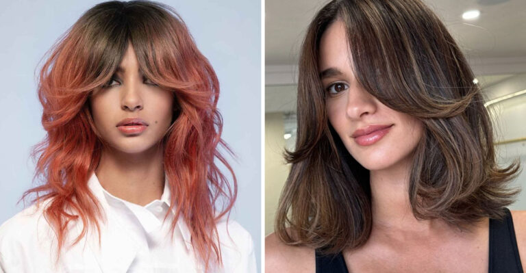18 Gorgeous Medium Hairstyles with Curtain Bangs for 2025