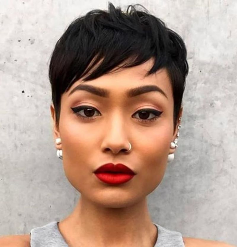 Pixie Cut with Side-Swept Wisps
