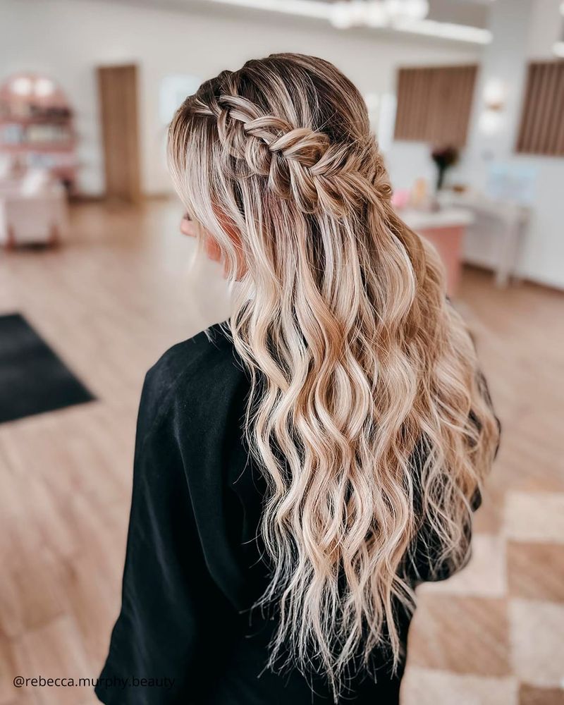 Crown Braid with Cascading Curls