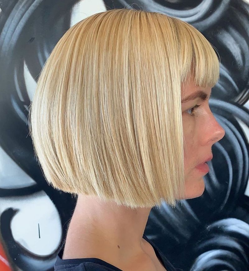 Blunt Bob with Arched Bangs