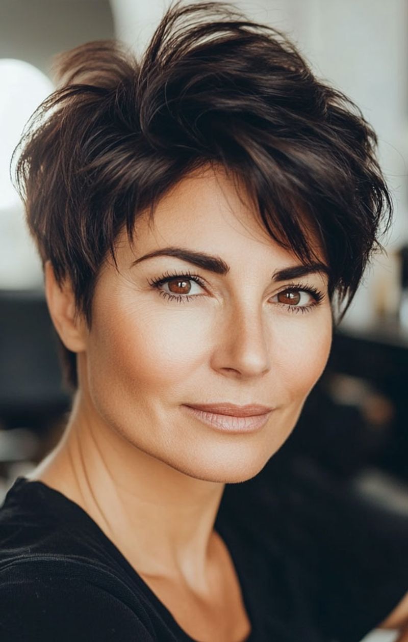 Tousled Crop with Textured Top