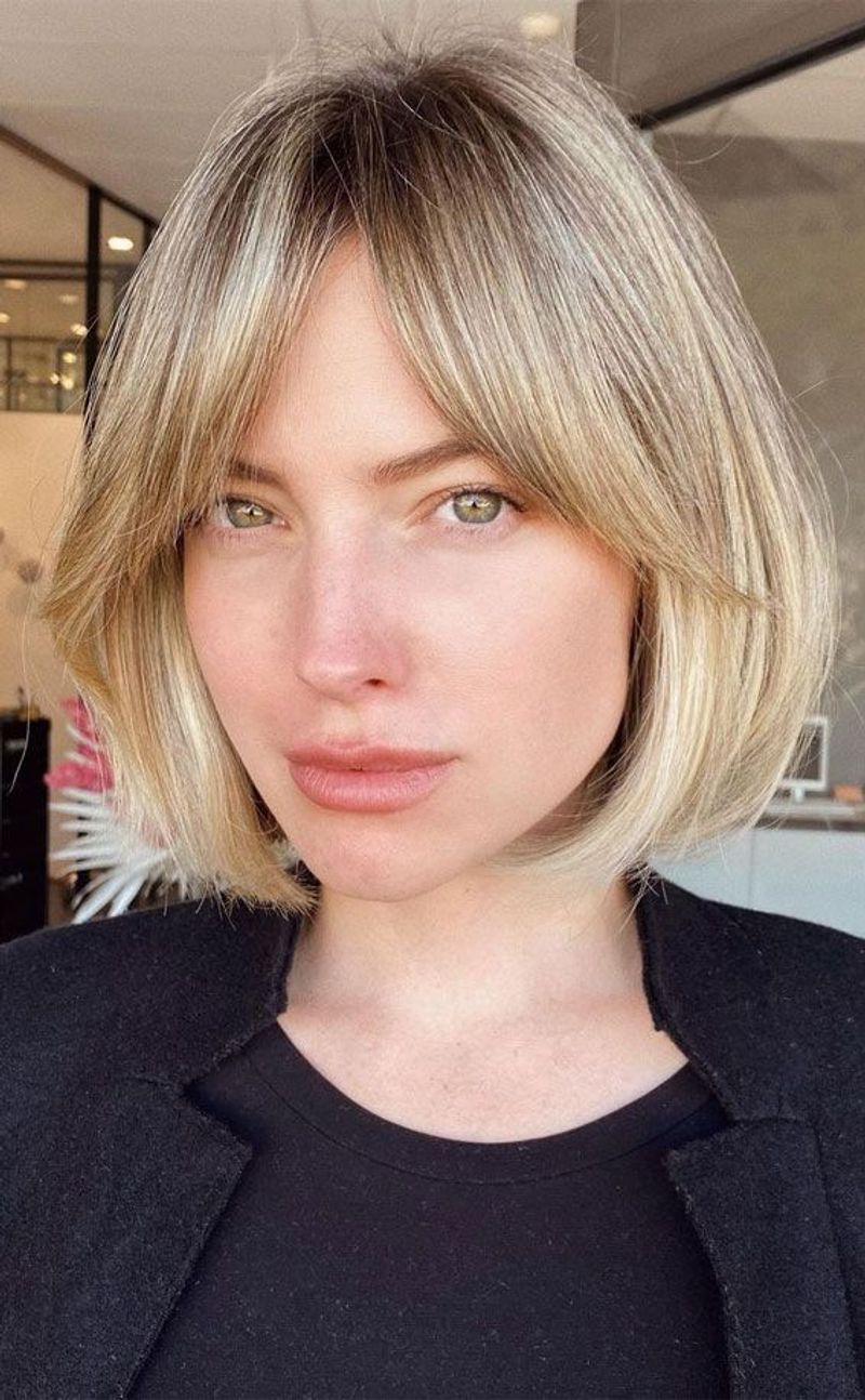 French Bob with Curtain Bangs