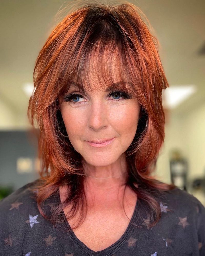 Choppy Midi Cut with Piecey Bangs
