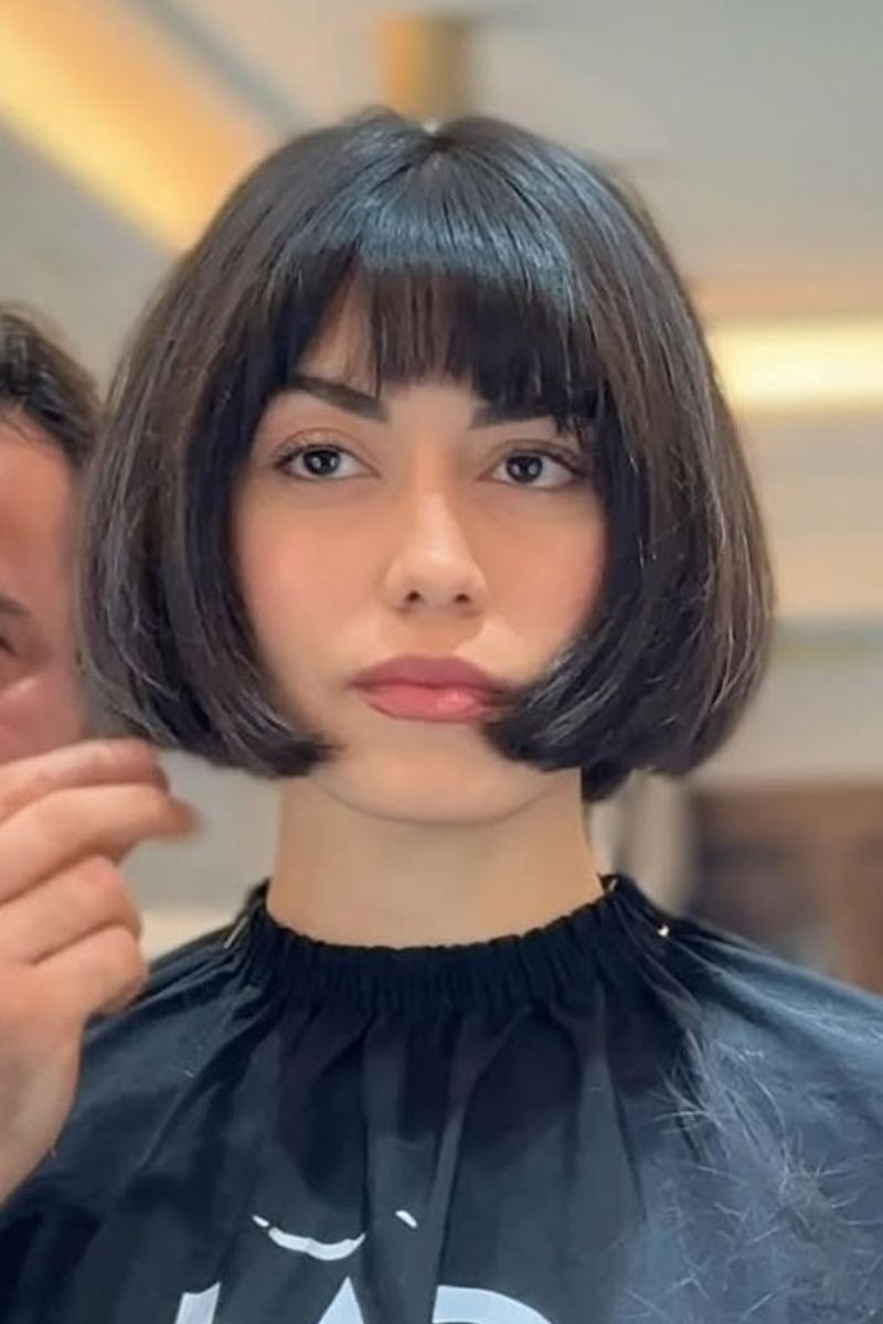Chin-Length Bob With Bangs