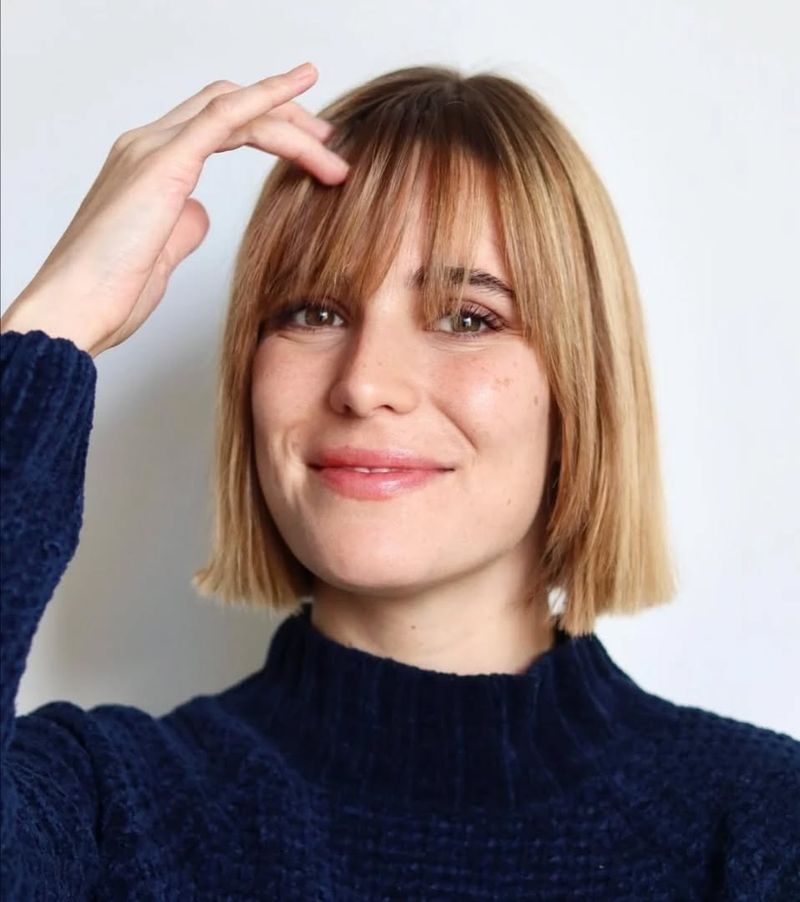 Blunt Bob With Full Fringe