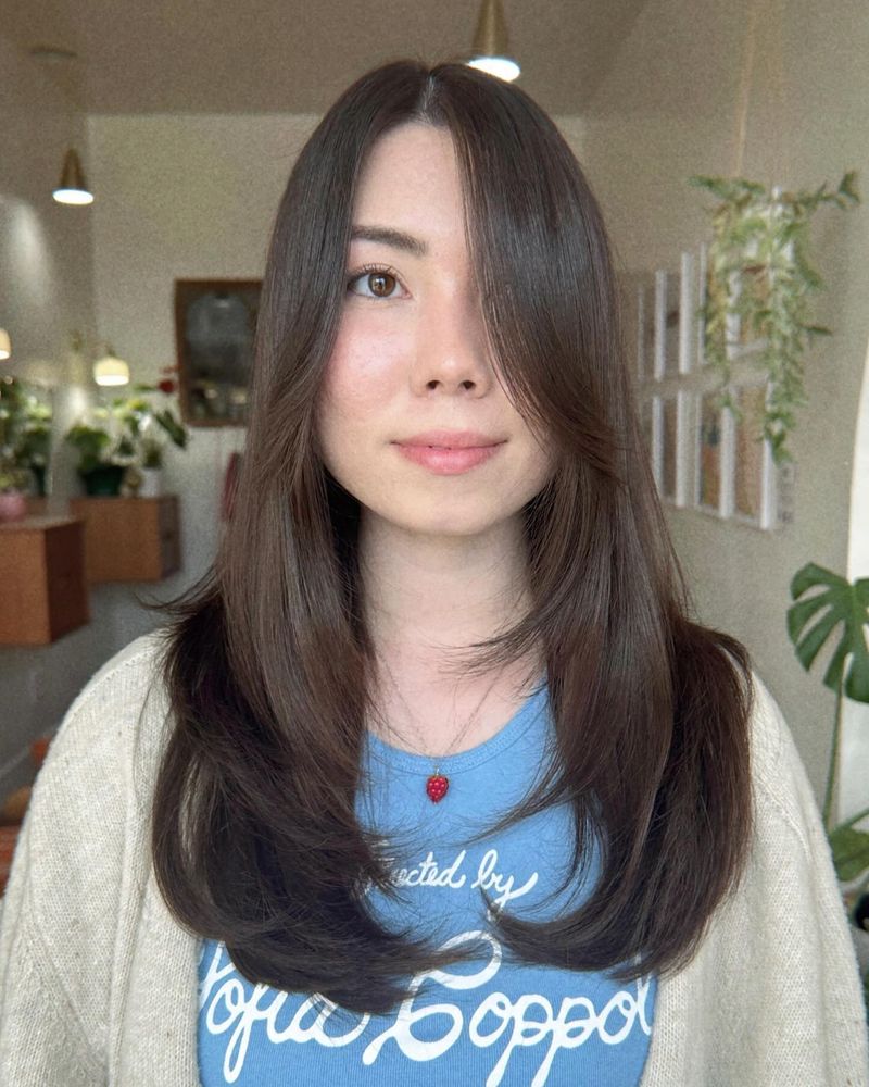 Face-Framing Side Bangs with Layers