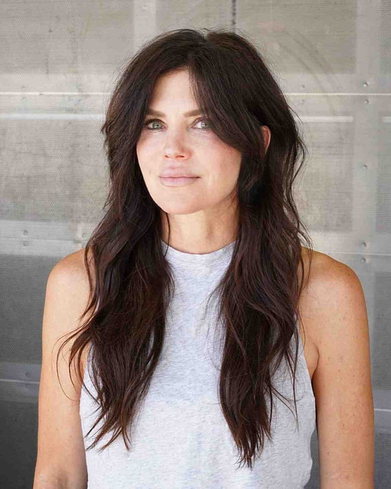 Face-Framing Layers with Long Bangs