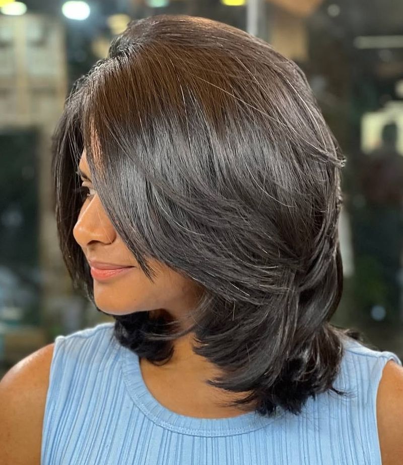 Feathered Flip with Side Part