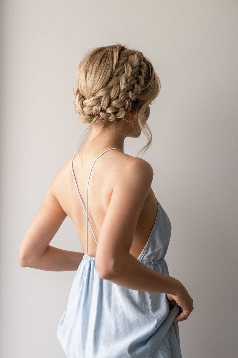 Braided Crown with Textured Updo