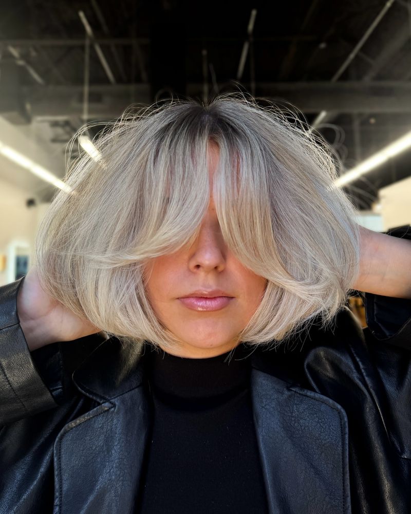 Soft Blunt Bob with Curtain Bangs