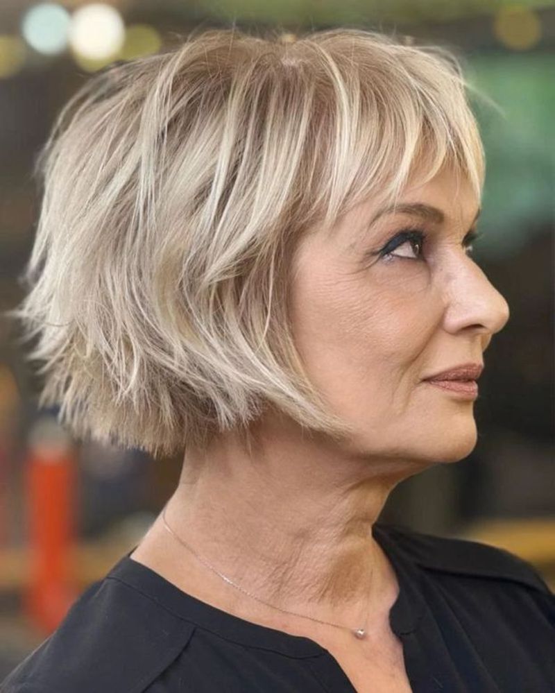Rounded Bob with Curved Bangs