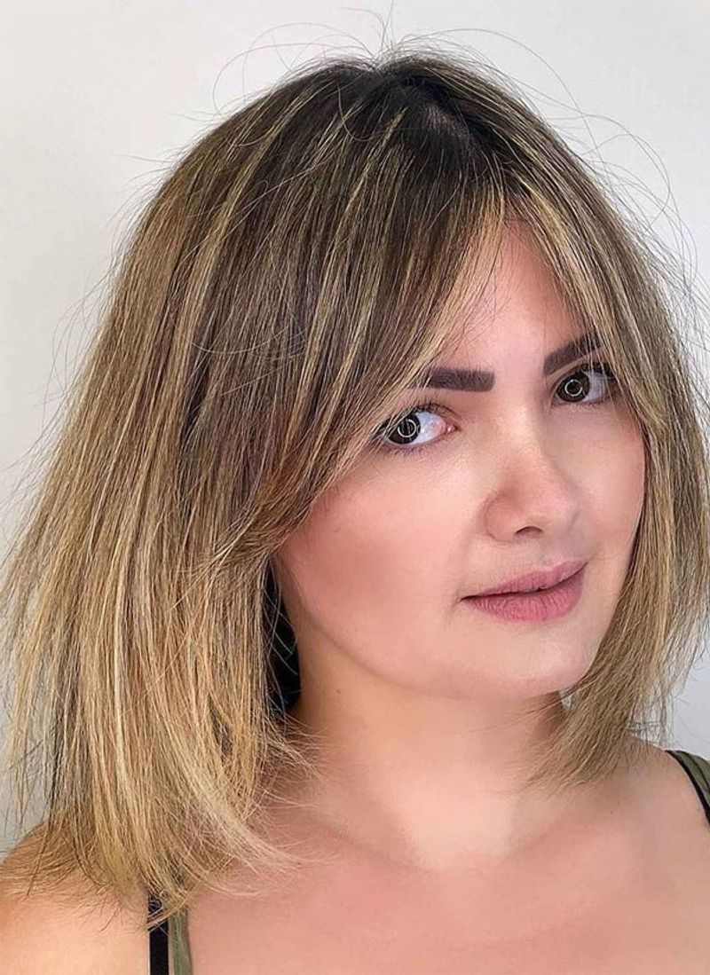 Tousled Bob with Curtain Bangs