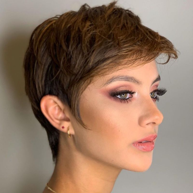 Textured Crop with Side-Swept Fringe