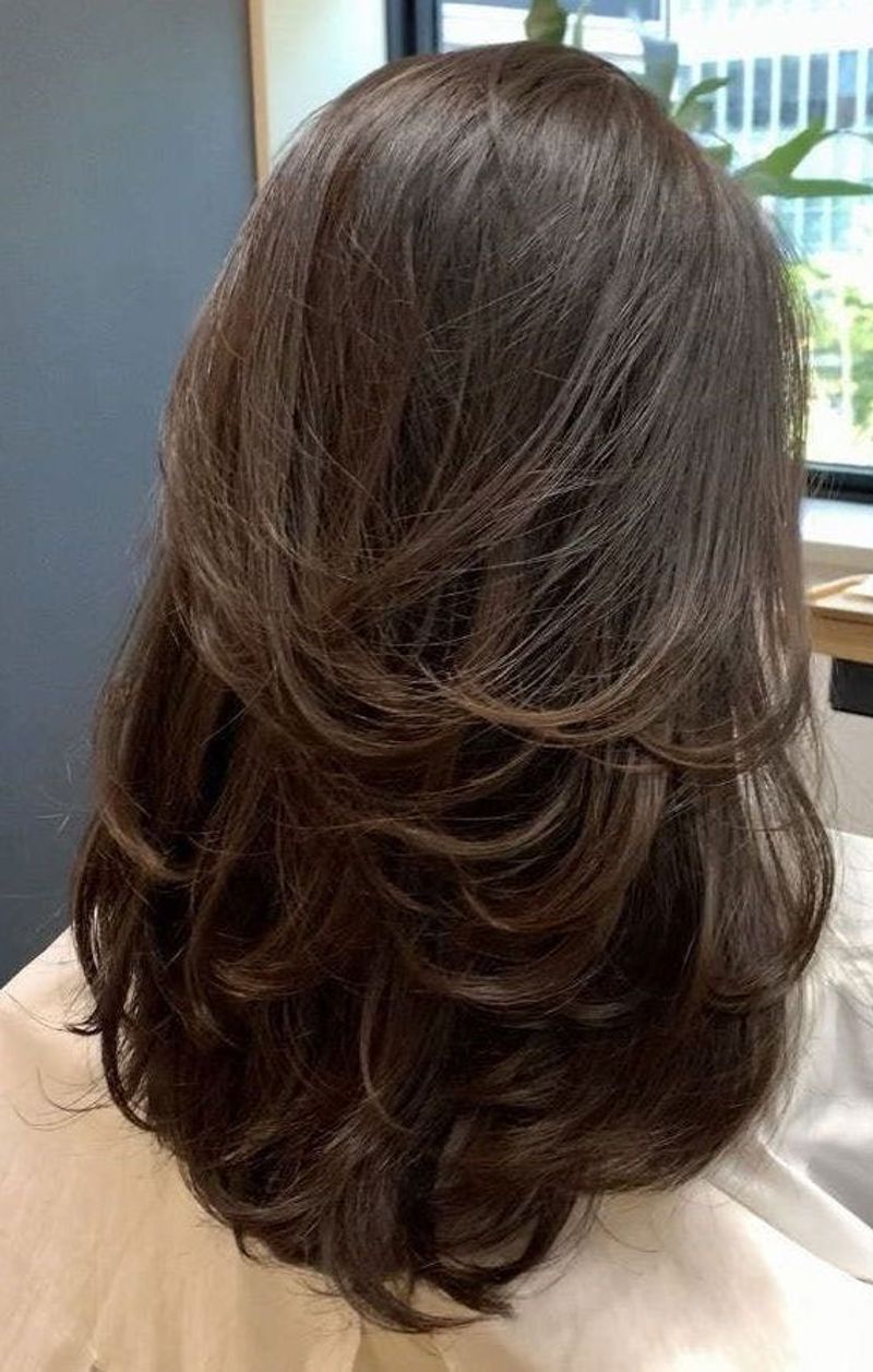 U-Shaped Cut with Curtain Bangs