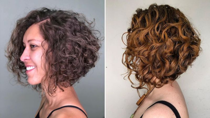 Curly Graduated Bob for Natural Texture