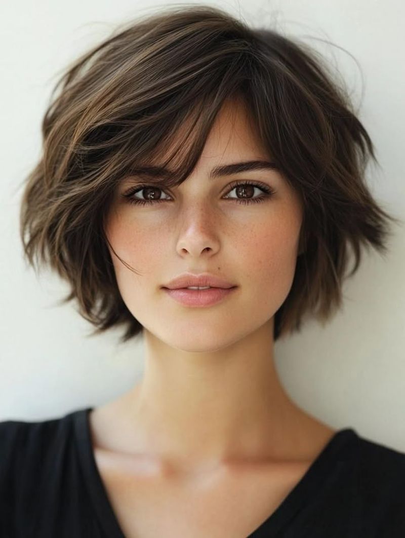 Textured Pixie Bob for Oval Faces