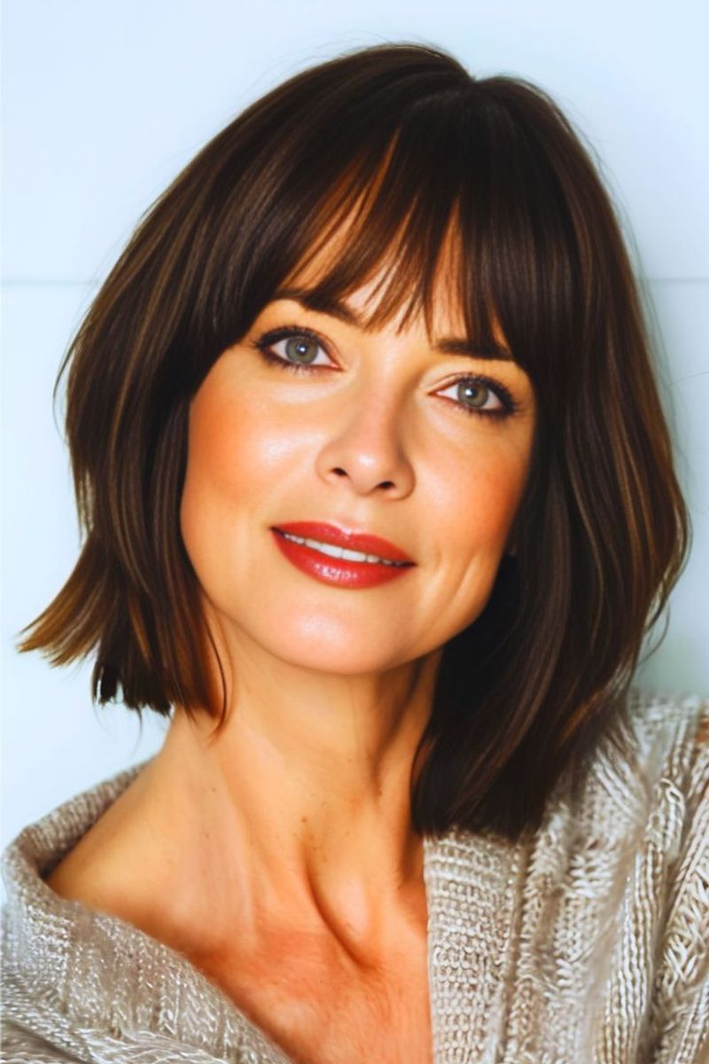 Blunt Bob with Bangs for Aging Gracefully