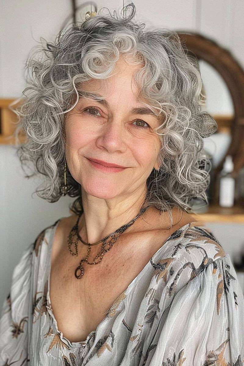 Silver Shag with Wispy Bangs