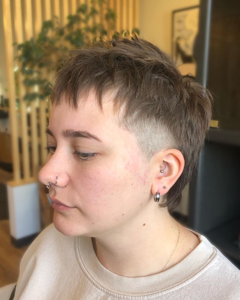 Buzz Cut with Baby Bangs