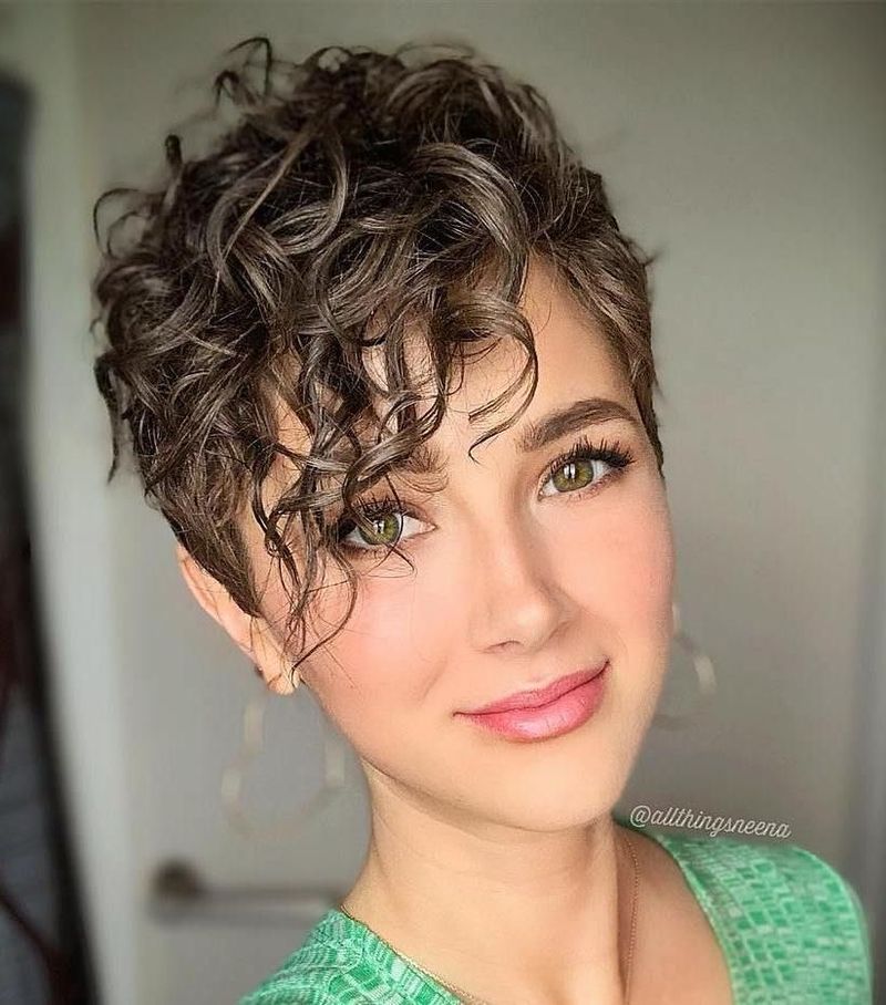 Curly Pixie for Fine Hair