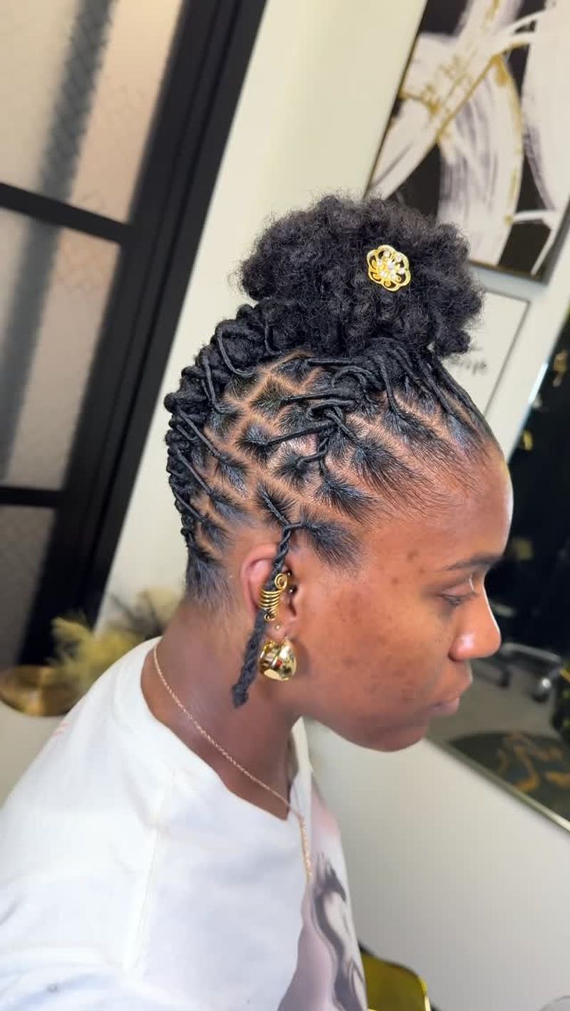 Twisted Updo With Accent Braids