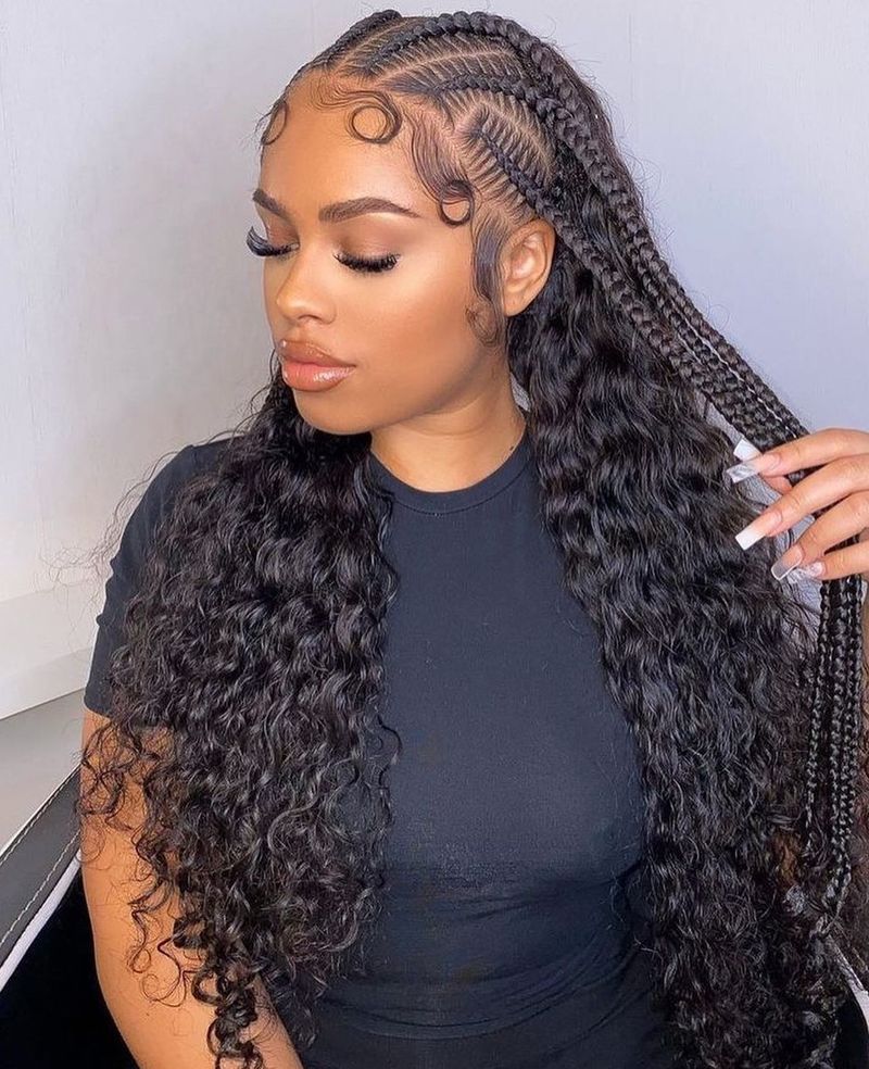Goddess Ghana Braids with Curly Ends