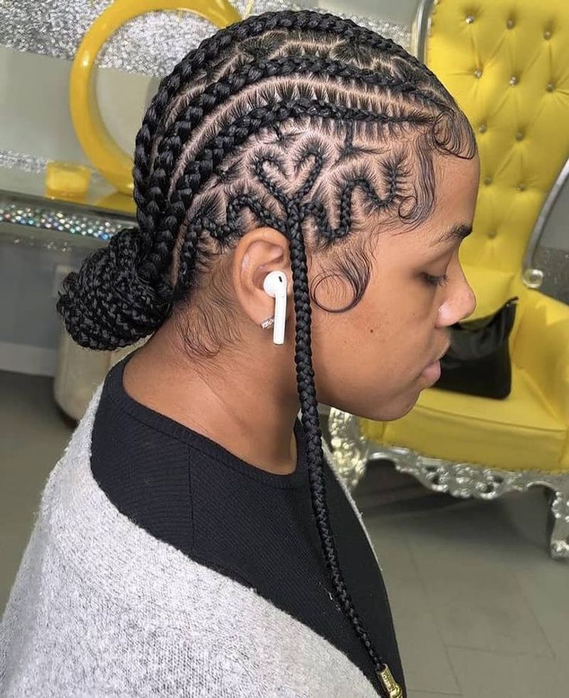 Cornrow Heart Design
