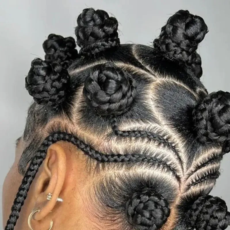 Bantu Knot Bun Fusion