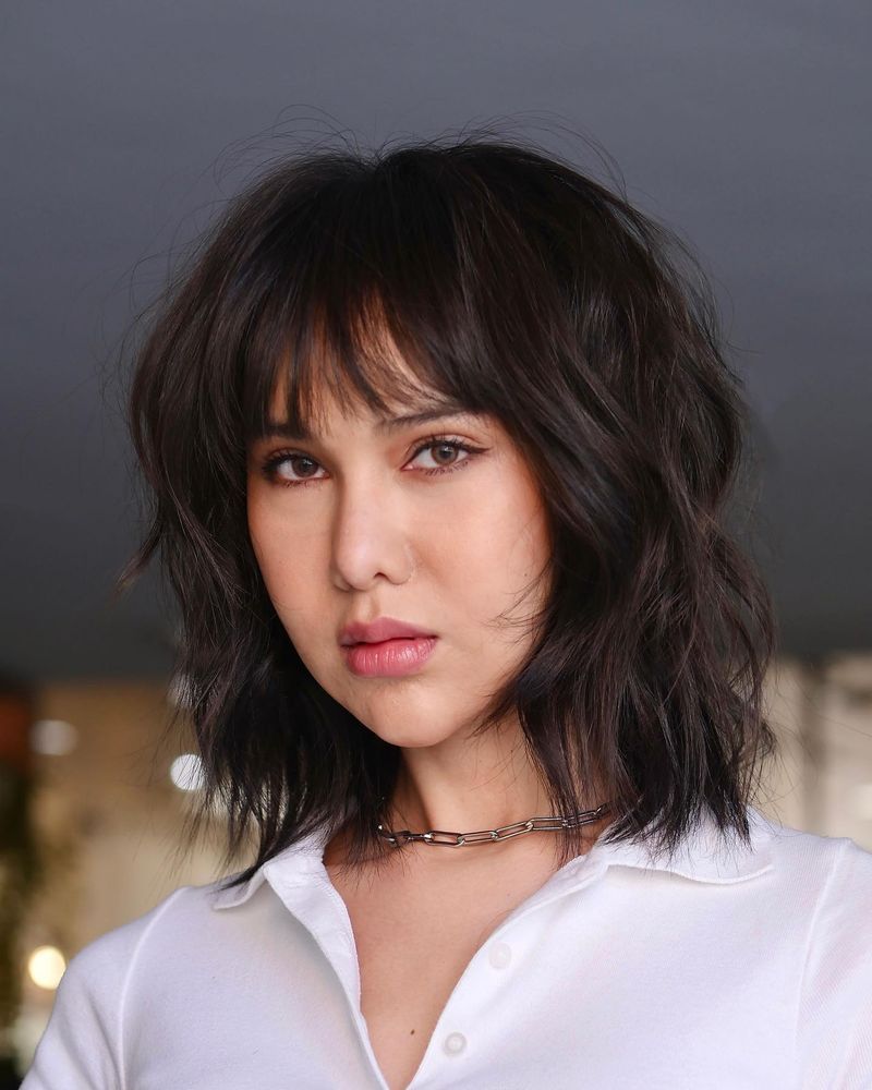 Blunt Lob With Wispy Bangs