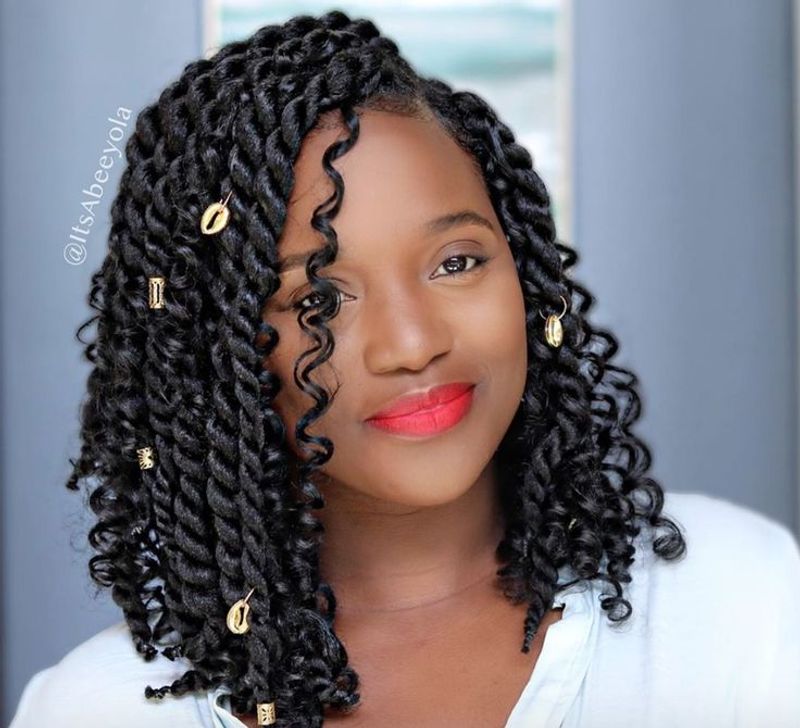 Senegalese Twist Angled Bob