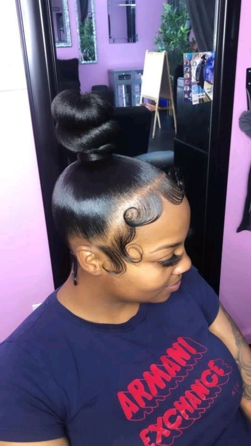 Twisted Topknot with Wrapped Edges