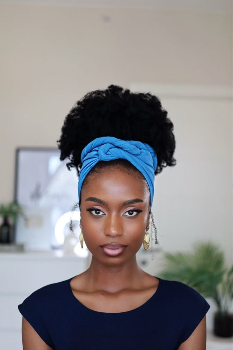 Puff Bun with Headwrap