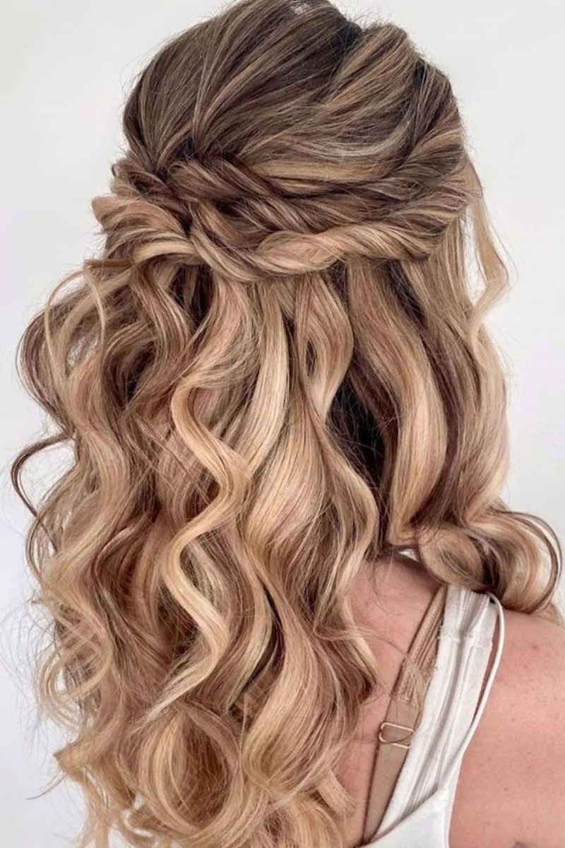 Twisted Halo Half Updo