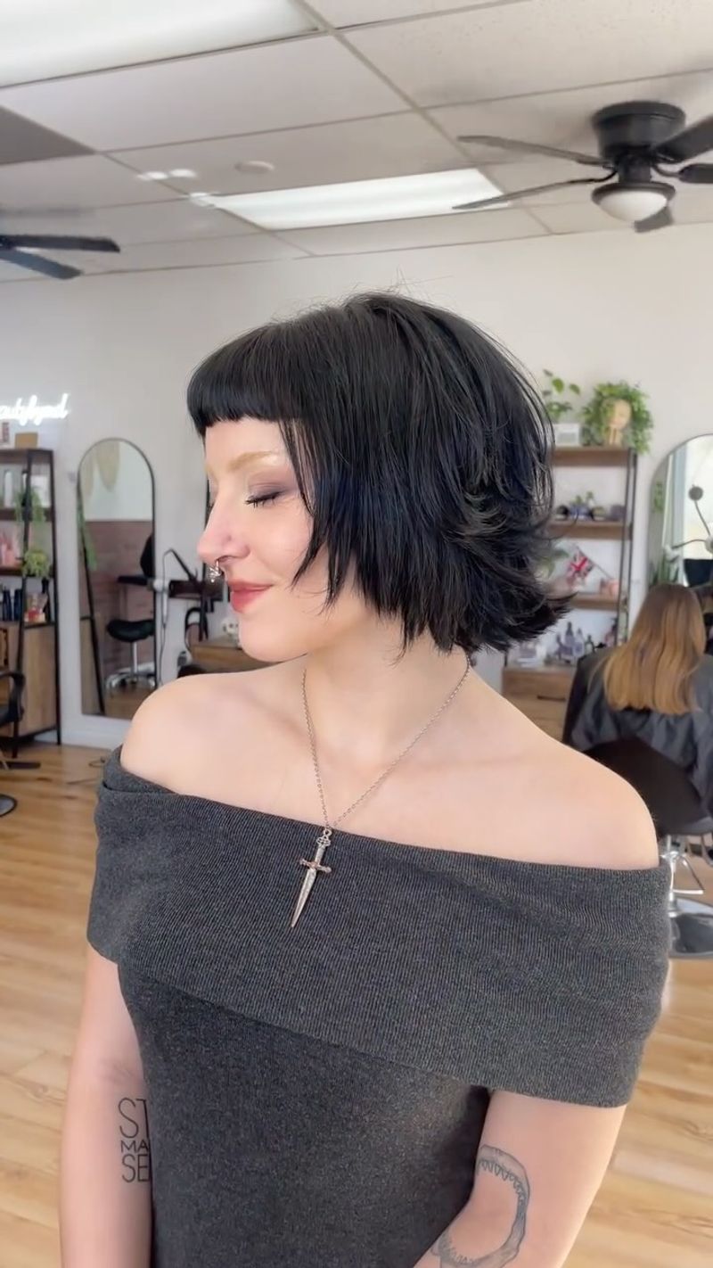 Layered Crop with Baby Bangs