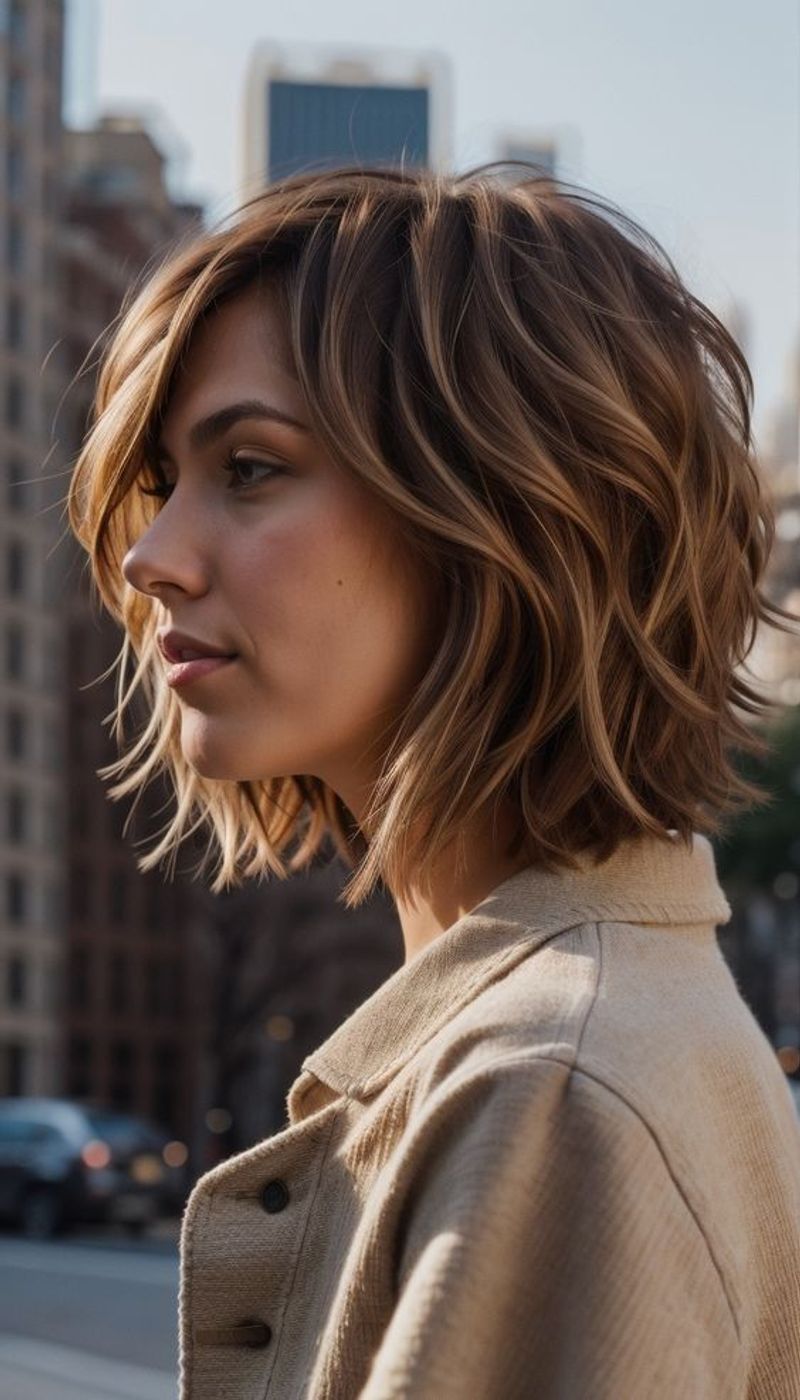 Sleek Bob with Side-Swept Bangs