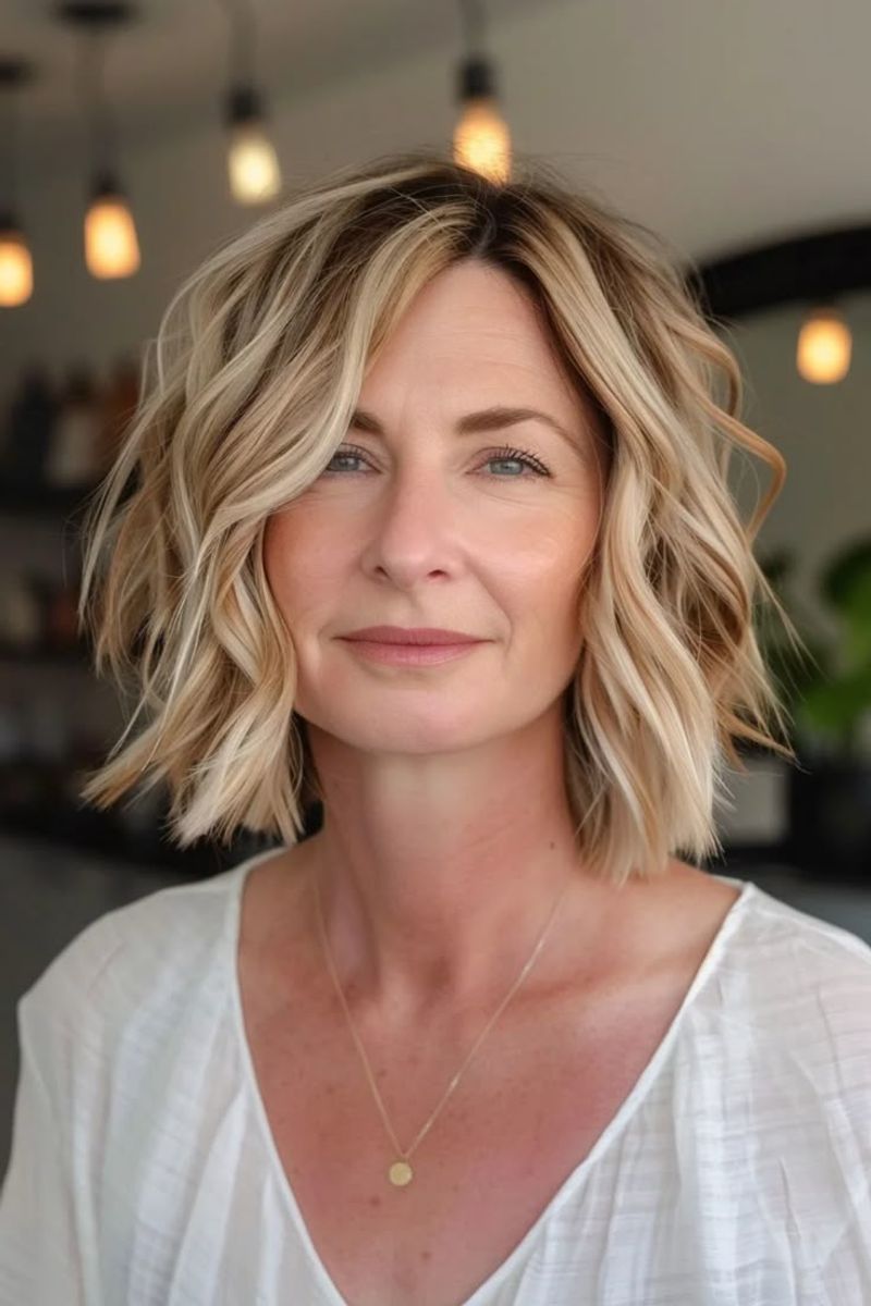 Tousled Jawline Bob