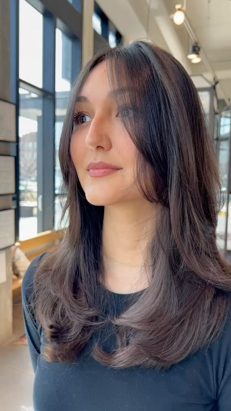 Long Layers with Curtain Fringe
